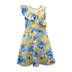 Bonnie Jean Easter Dress Spring Dress for Girls Size 8 yrs Yellow/Blue